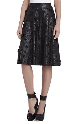 Jupe Neuve BCBG MAX AZRIA Noire - Taille XS - Modèle Elsa Fleur Avec Découpe - Coupe Droite
