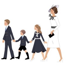 PRINCESS OF WALES & FAMILY ILLUSTRATIONS @ TROOPING FRIDGE MAGNET 4.25" X 4.25"
