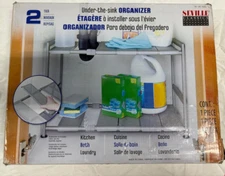 Seville Classics Under-The-Sink Adjustable Nickel 2-Tier Kitchen/Bath Organizer 