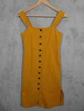 Texture & Thread Button-Front Tank Dress XS Madewell Yellow
