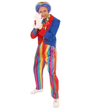 Adult Mens Scary Devious Evil Jester Clown Dress Up Halloween Costume HC-473
