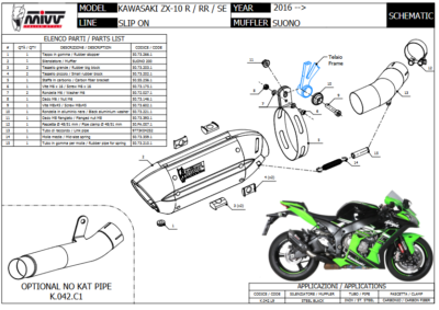 Mivv Kawasaki ZX-10 R 2016 Exhaust Motorcycle Silencer Suono Black