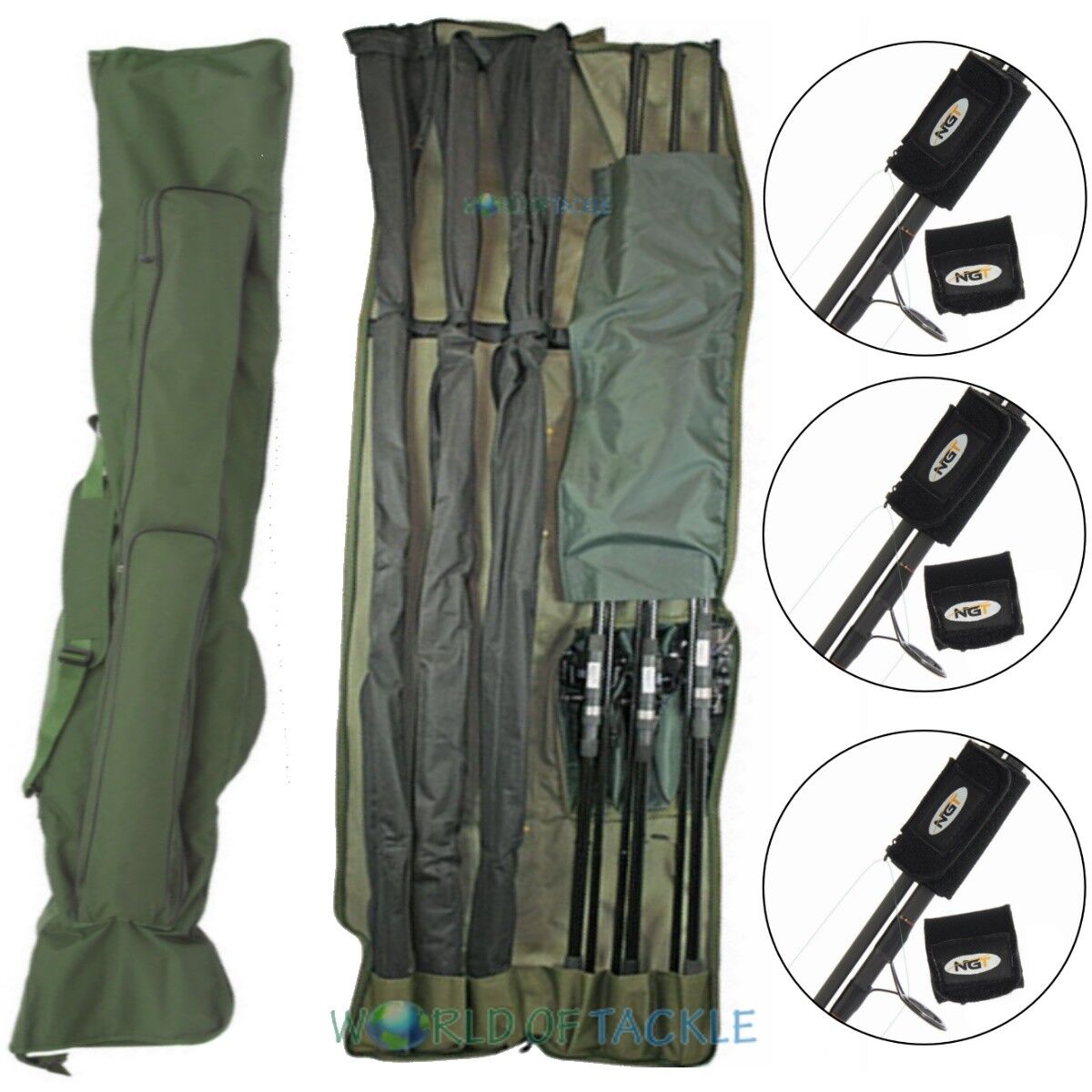 Rod Holdall Carp Fishing Bag 3 + 3 12ft Rods and Reels WITH 3 RO