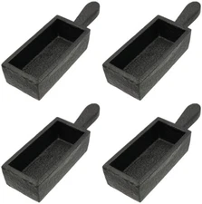 4 100 oz Cast Iron Bar Ingot Molds W/ Handle Melting Gold Silver Copper Scrap