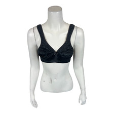 Breezies Women's Wild Rose Seamless Wirefree Support Bra Solid Black Size 36C