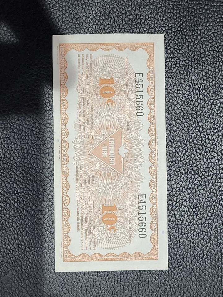 Rare canadian tire money 10c 1989, Very Good Condition.... - Image 2 of 2