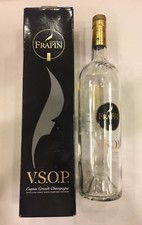 Rare! Frapin VSOP Grande Cognac~Empty Bottle 1000ml 1L & Box~Cork Cap~France