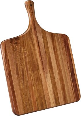  Large Acacia Wood Cutting Board With Handle - Wooden Charcuterie Board, C