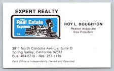 Vintage Business Card Expert Realty Express Boughton Spring Valley California