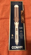 New Conair Double Ceramic 1-1/2  Barrel Classic Curls CD703GN White Rose Gold