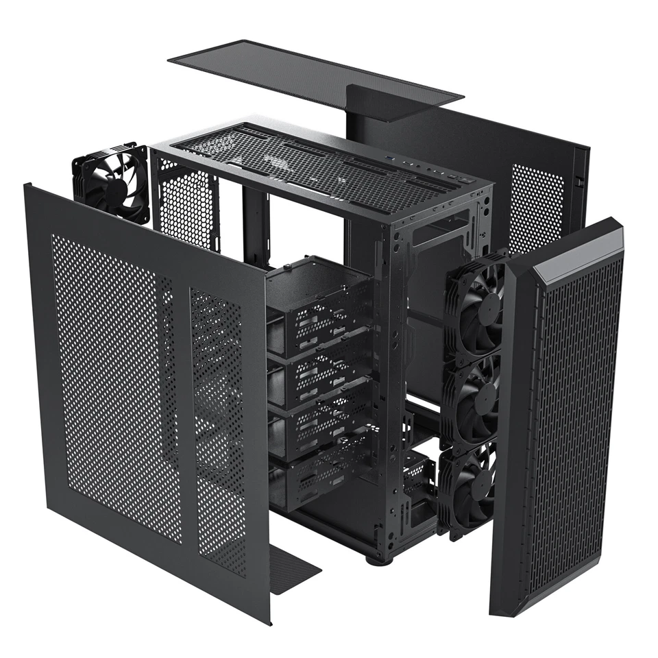 DARKROCK Classico Storage Master Case ATX Computer Case Mid Tower w/ 4x120mm Fan - Image 2 of 4