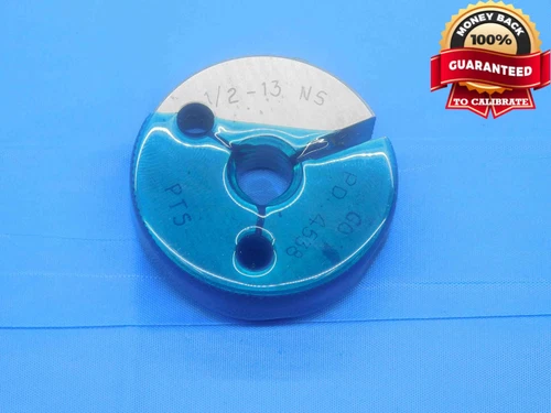 1/2 13 NS SPECIAL THREAD RING GAGE .5 .50 .500 .5000 GO ONLY P.D. = .4538