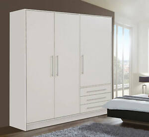 Schlafzimmerschrank 145cm weiß matt Kleiderschrank Schrank ...