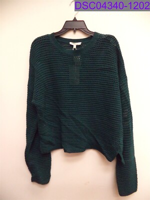 Womens Large Joie Diza Open Knit Pullover Sweater Ocean Blue 19-2-004927-SW01410