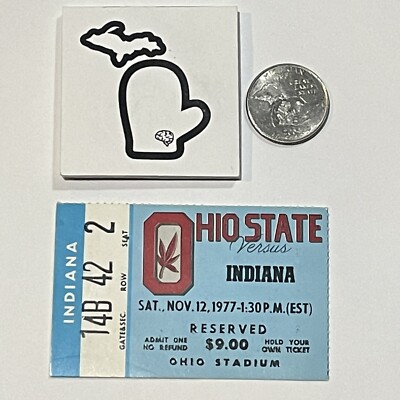 1977 Ohio State Buckeyes v Indiana Hoosiers Orig Football Ticket Stub ...