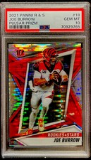 2021 Panini  Rookies &Stars #18 Joe Burrows Pulsar Prizm  Card PSA 10 GEM MT ENN