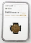 NGC XF40 BN 1909-S VDB Lincoln Wheat Penny Cent- *Fantastic Eye Appeal*