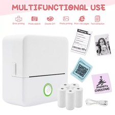 Mini Pocket Thermal Printer Wireless Bluetooth Inkless Photo Printing Set C8