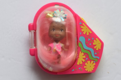 1994 Vintage Tyco LIDDLE KIDDLES Clip Pink Hair/Dark Skin Doll (P)