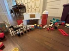 Vintage 1967 Fisher Price 915 Play Family Farm Barn & Silo w/Animals & People-GC