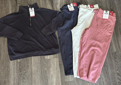 Member's Mark Sandwash Lot of 4 Crop Pants Pullover Top Womens XL Jersey
