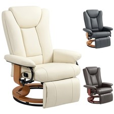 Relaxsessel, drehbarer TV-Sessel, Liegefunktion, Fußstütze Lederoptik