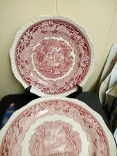 Mason's Vista Pink (5) 10.75" Dinner Plates & (1) 10" Dinner Plate