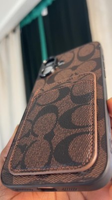 K*u様 COACH iPhone 2024用手帳型ケース ブラウン iPhone 16 Phone Case Coach Case Brown Designer Leather Case | eBay
