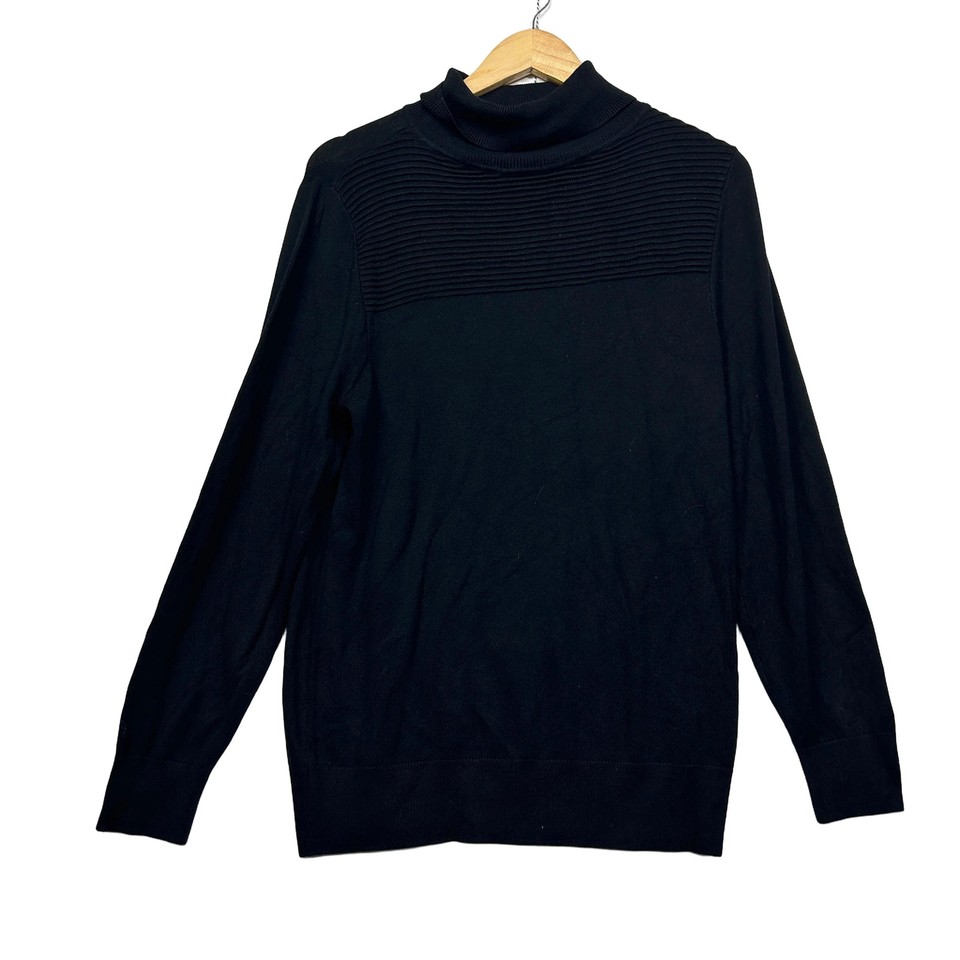 Millers Plus Size XL Black Roll Neck Jumper Long Sleeve Knit Turtleneck Winter