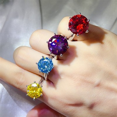 5Ct-10Ct D Color VVS1 Moissanite Wedding Engagment Ring 925 Sterling Silver