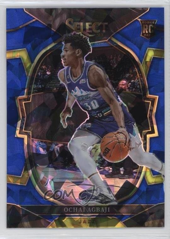 2022-23 Panini Select Concourse Blue Cracked Ice Prizm Ochai Agbaji #96 12yh