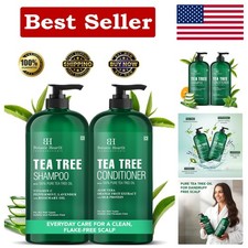 Sulfate-Free Tea Tree Oil Shampoo & Conditioner Set - Nourish & Soothe 32 Fl Oz 1.03 per gallon