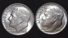 1955-P  D 10C Roosevelt Dime (2  Coins) BU 90% Silver 26ctt0223-1