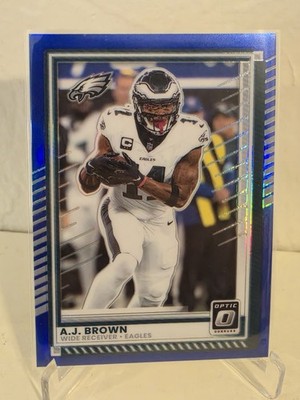 2025 Panini Donruss Optic Blue Prizm A.J. Brown #17 Eagles Serial Numbered /249