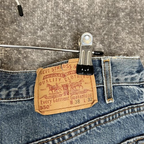 Levi 550 Men’S Made In Usa Dark Wash Blue Straight Leg Denim 38X32 (36X32) - Foto 6 di 8