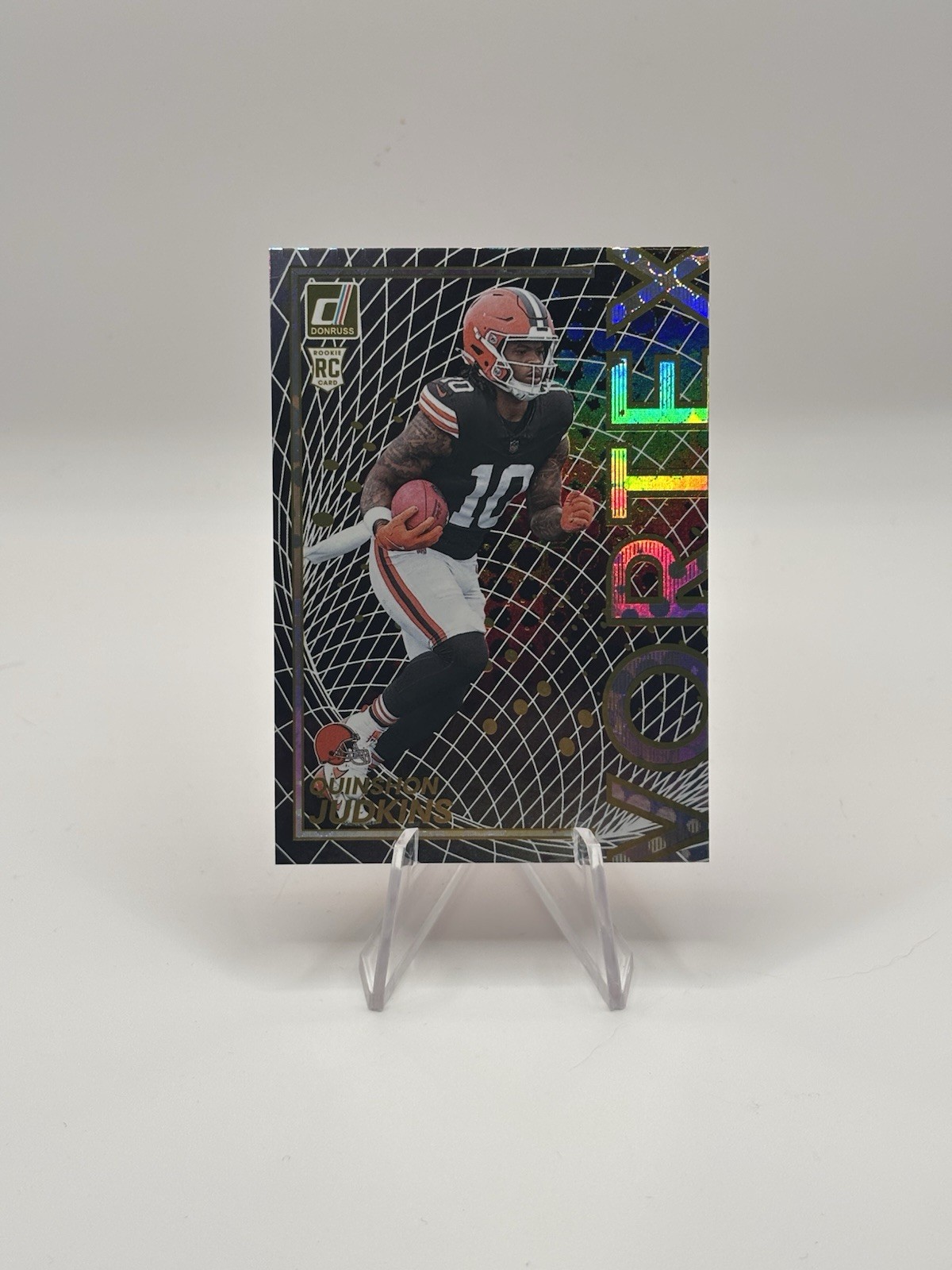 2025 Panini Donruss Rated Rookie Quinshon Judkins Vortex #16 (RC)