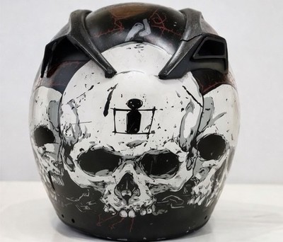 icon airflite skull 18 helmet Icon Airform Motorcycle Helmet Skull Graphic Black Red Size XL DOT Full  Face Y2K