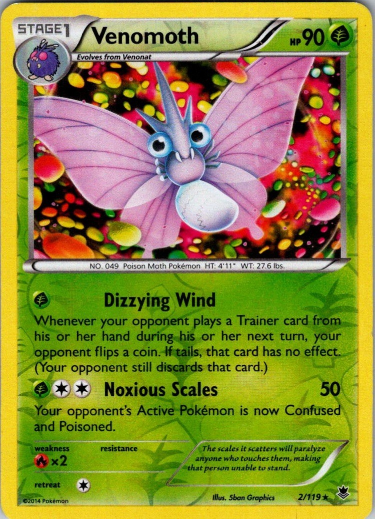 Venomoth 2/119 XY - Phantom Forces Reverse Holo