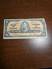 1937 BANK OF CANADA 2 TWO DOLLAR BANKNOTE COYNE/TOWERS C/R 9640998