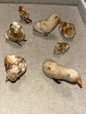 Easter Chicks Furry Lot Of 7  1950’s/60’s 