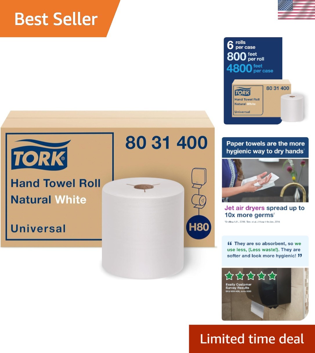Roll Natural White 6 Pack Replacement