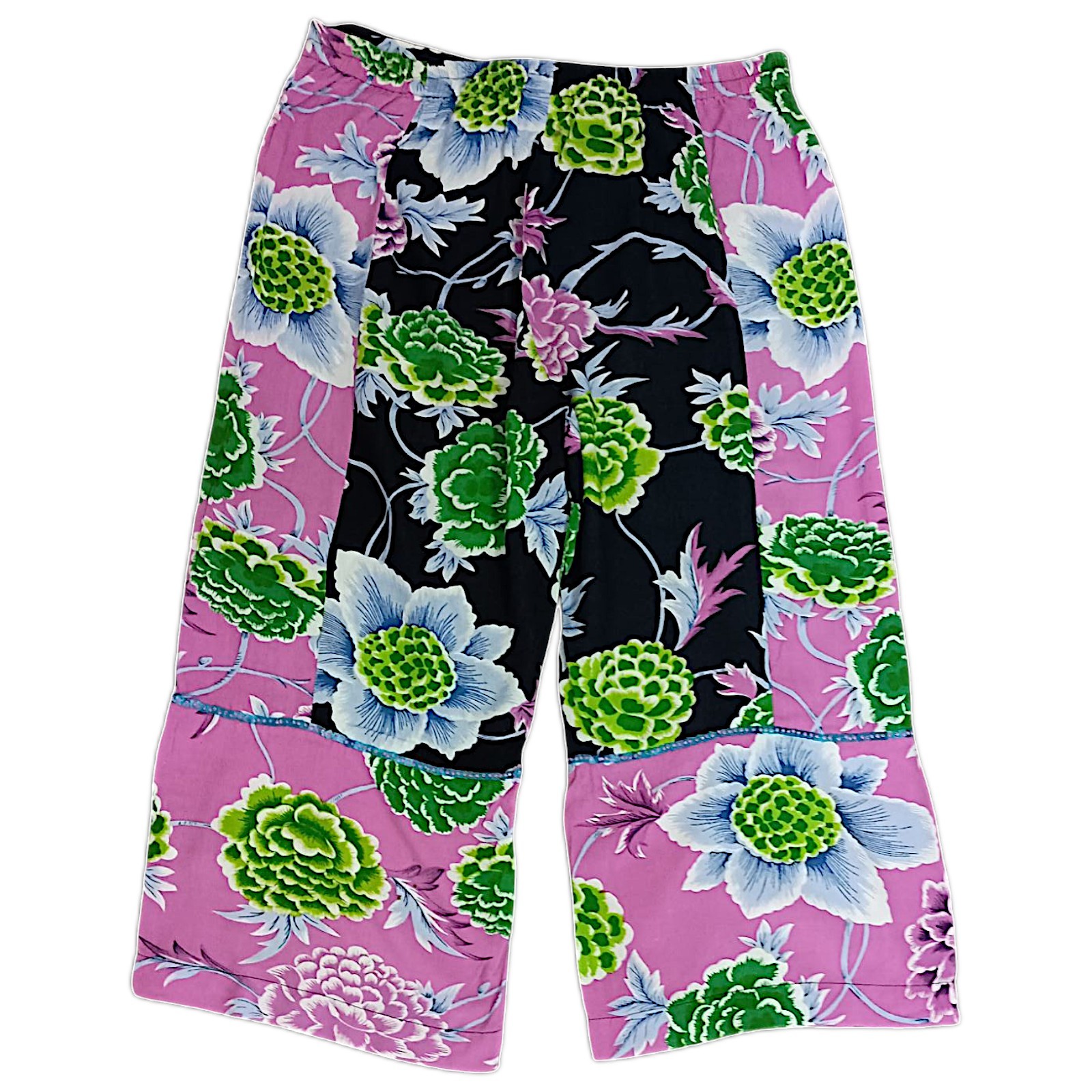 Soft Surroundings Patchwork Pants M Wide Leg Crop… - image 4