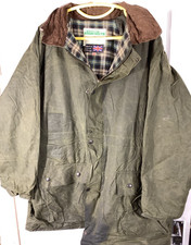 Vintage Super Ranger Mens Olive Green Wax Jacket XXL 321x