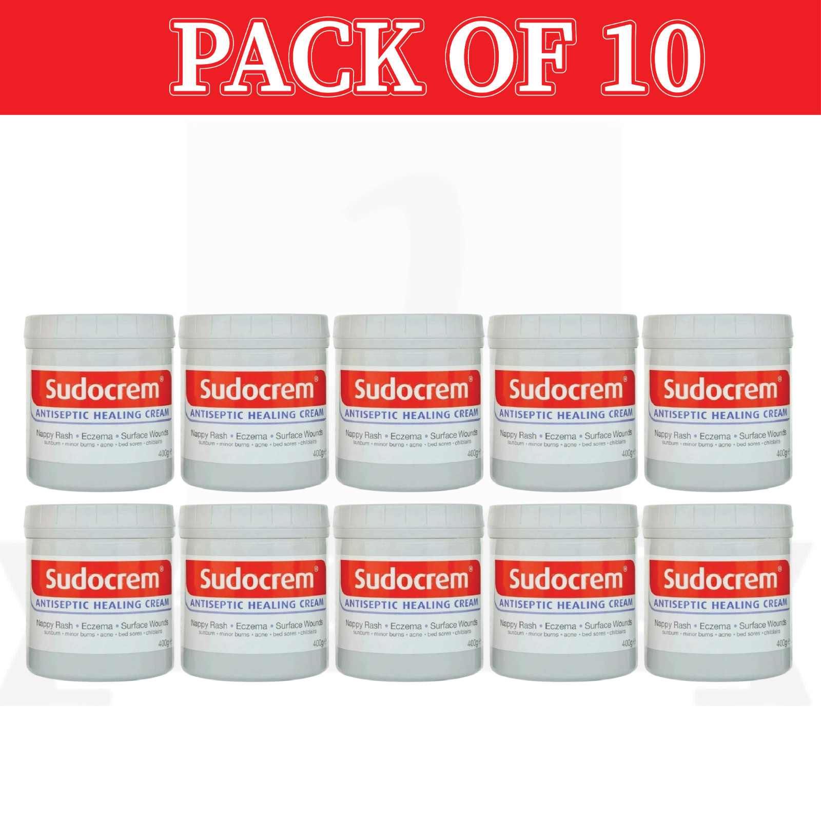 Sudocrem Antiseptic Healing Cream 400g Pack of 10 - [EXP 04 - 2027]