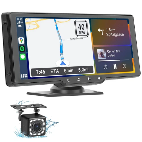 Pantalla Tactil 10" Carplay Android Portátil Bluetooth Estereo Coche Carro Auto