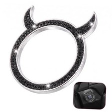Bling Car Engine Start Button Cover, Push Start Stop Trim Ignition 1 PC Black