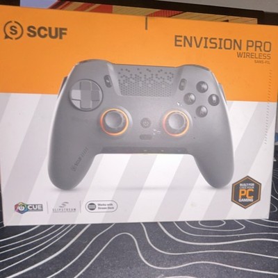 Scuf Envision Pro Wireless PC Controller Gray Orange, Customizable Paddles, Grip