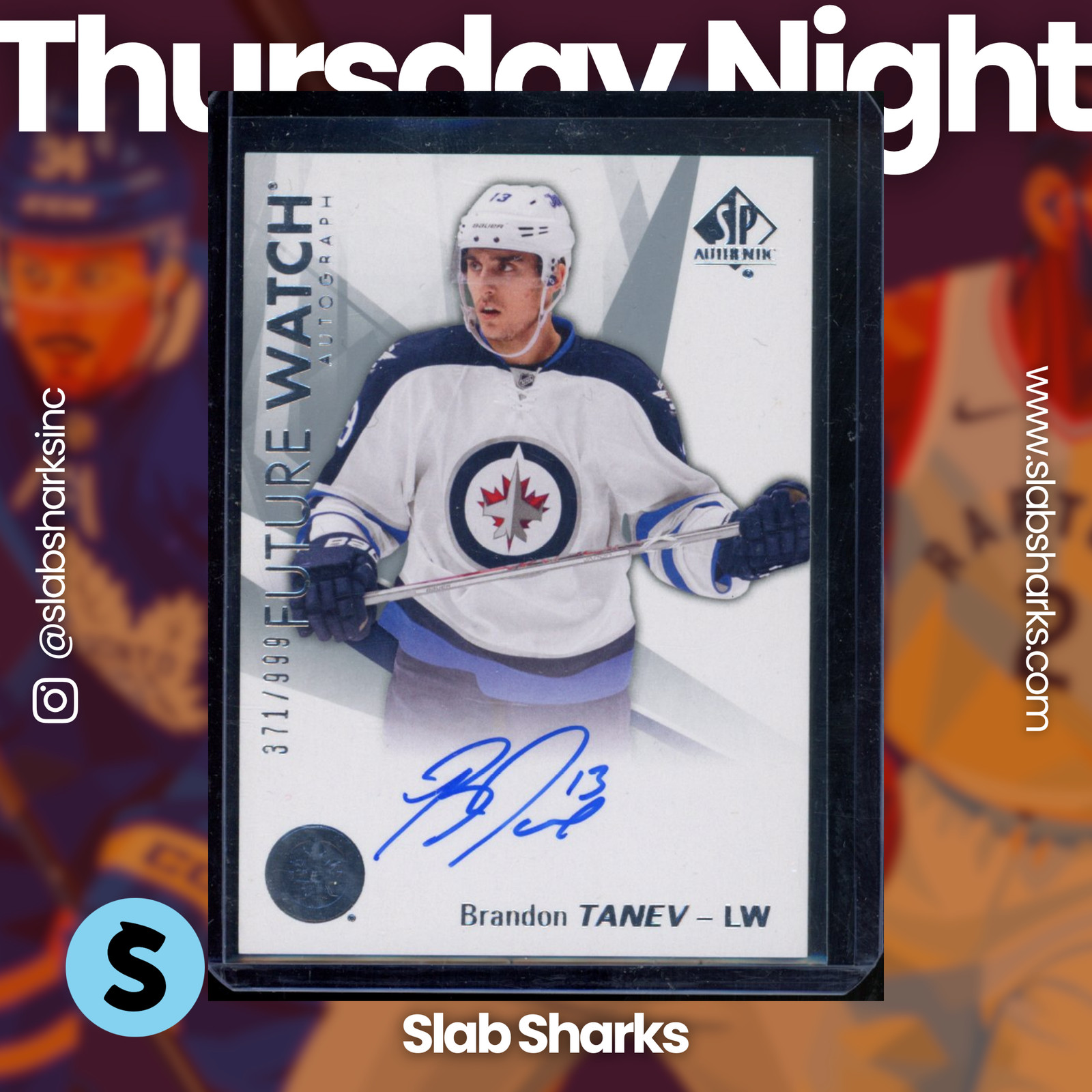 2016 UPPER DECK SP AUTHENTIC #193 BRANDON TANEV FUTURE WATCH AUTO ROOKIE RC /999