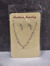 Wedding Bridal Party Jewelry Set Crystal Rhinestone Simple Necklace Earrings NEW