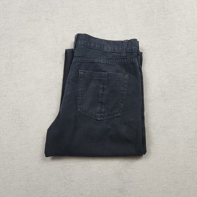 Vintage Armani Herren Jeans Hose W30 L33 Stoff Schwarz 90s Straight Baumwolle